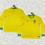 Camiseta Primera Brasil 2022 Manga Larga