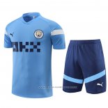 Chandal del Manchester City 22-23 Manga Corta Azul - Pantalon Corto