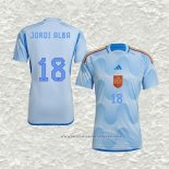 Camiseta Segunda Espana Jugador Jordi Alba 2022