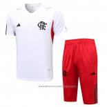 Chandal del Flamengo 23-24 Manga Corta Blanco - Pantalon Corto