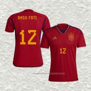 Camiseta Primera Espana Jugador Ansu Fati 2022