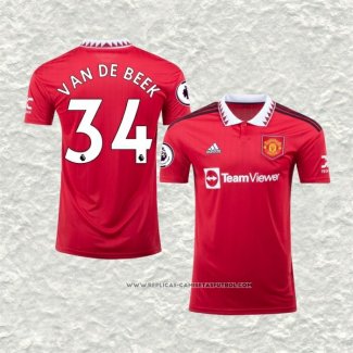Camiseta Primera Manchester United Jugador Van De Beek 22-23