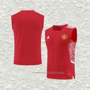 Camiseta de Entrenamiento Manchester United 22-23 Sin Mangas Rojo