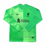 Camiseta Liverpool Portero 21-22 Manga Larga Verde